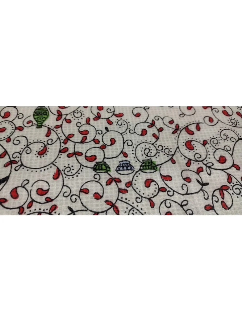 Vintage 30s 40s Pure Silk Scarf Lanterns Handkerchief 1930s Deco Christmas Style
